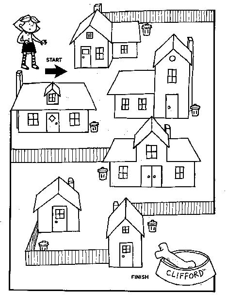 coloriage trouve la gamelle de clifford